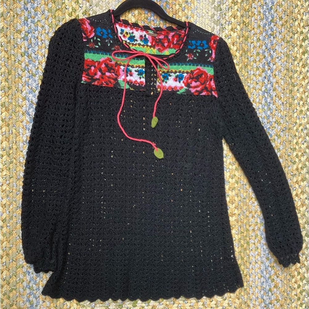 Vintage free people crocheted sweater